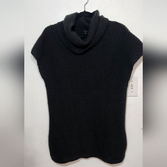 Theory Wool and Cashmere Cowl Neck Sleveless Knit Sweater in Green Size Medium - Picture 1 of 13